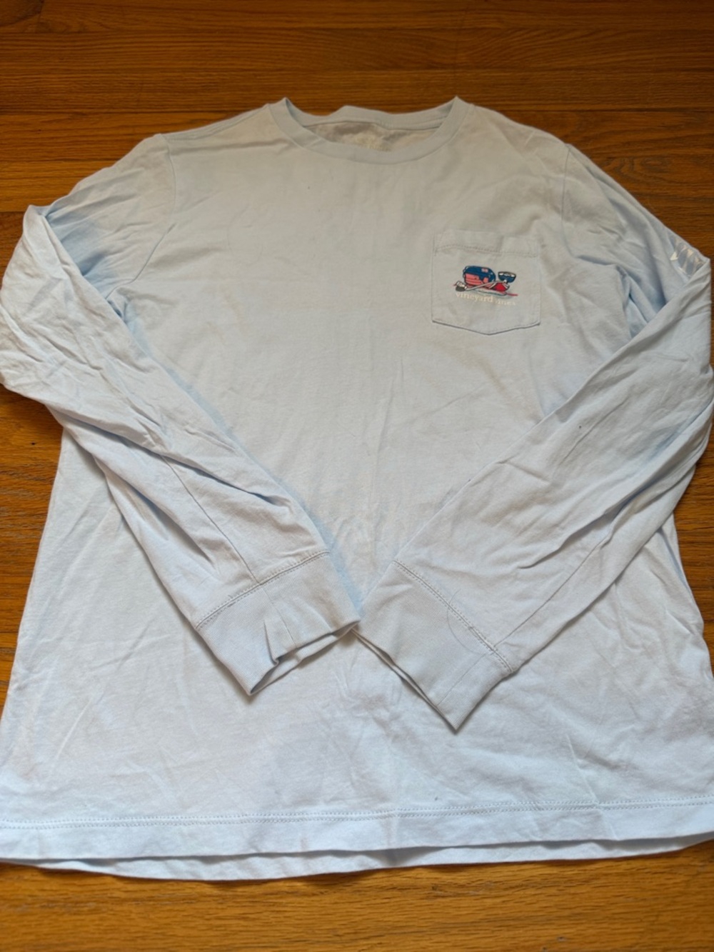 Vineyard Vines Light Blue Long-Sleeve Pocket Tee